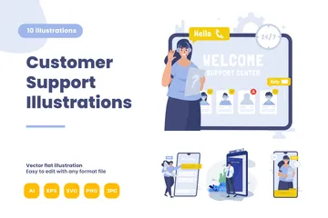 Customer Support Illustrations Illustration Pack