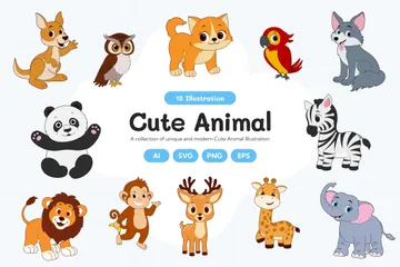 Cute Animal Illustration Pack