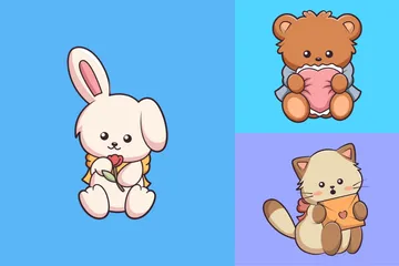 Cute Animal Character Illustration Pack