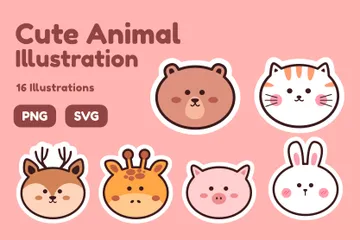 Cute Animal Sticker Illustration Pack