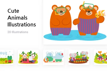 Cute Animals Illustration Pack