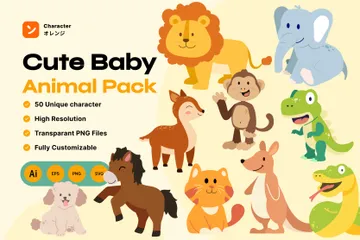 Cute Baby Animal Illustration Pack