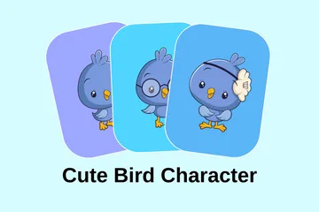 Cute Bird Character Illustration Pack