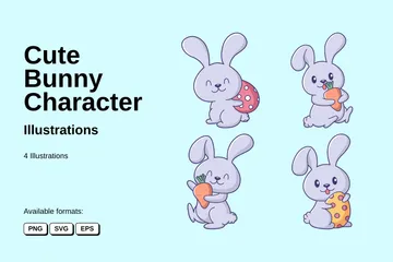 Cute Bunny Illustration Pack