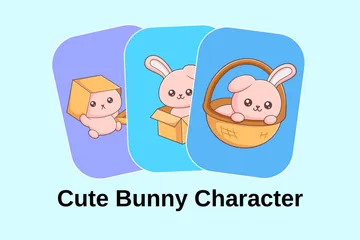 Cute Bunny Character Illustration Pack