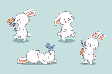 Cute Bunny Character Illustration Pack