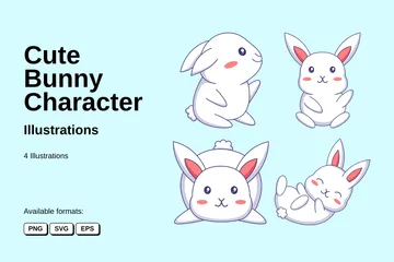 Cute Bunny Illustration Pack