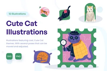 Cute Cat Illustration Pack