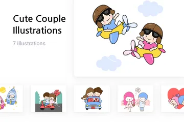 Cute Couple Illustration Pack