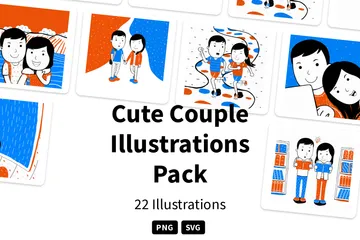 Cute Couple Illustration Pack