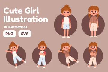 Cute Girl Illustration Pack