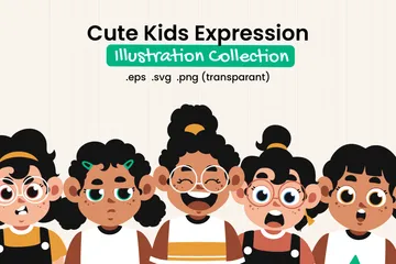 Cute Kis Expression Illustration Pack