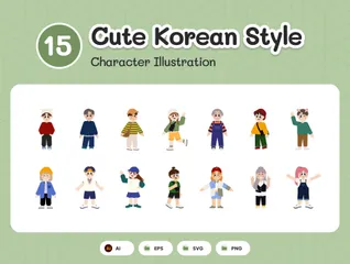 Cute Korean Style Illustration Pack