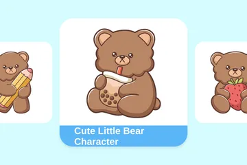 Cute Little Bear Illustration Pack