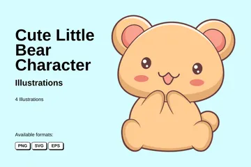Cute Little Bear Character Illustration Pack