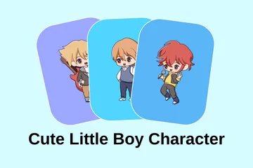 Cute Little Boy Character Illustration Pack