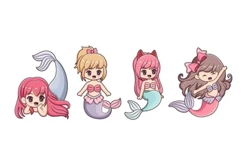 Cute Little Mermaid Illustration Pack