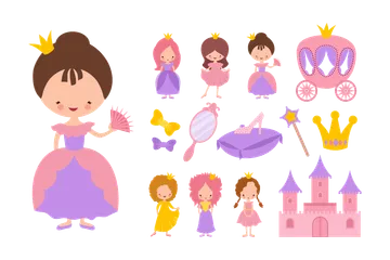 Cute Little Princess Illustration Pack