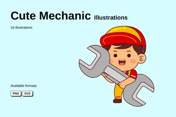 Cute Mechanic Illustration Pack