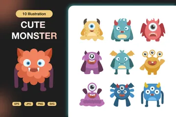 Cute Monster Illustration Pack