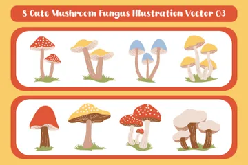 Cute Mushroom Illustration Pack