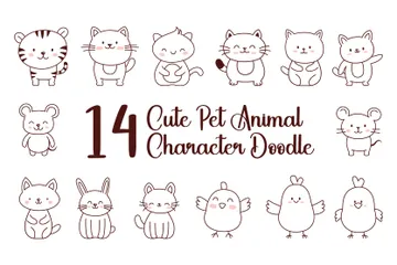 Cute Pet Animal Illustration Pack