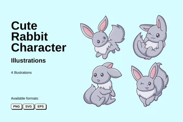 Cute Rabbit Illustration Pack