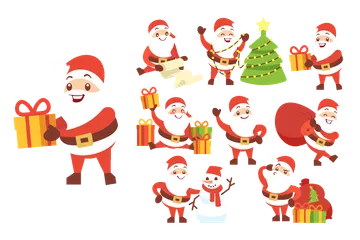 Cute Santa Claus Illustration Pack