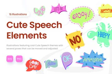 Cute Speech Illustration Pack