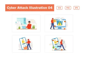 Cyber-attaque Pack d'Illustrations