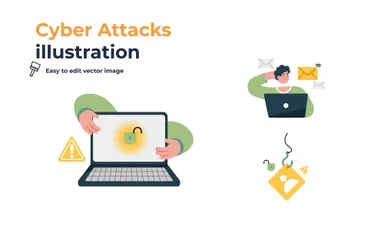 Cyber-attaque Pack d'Illustrations