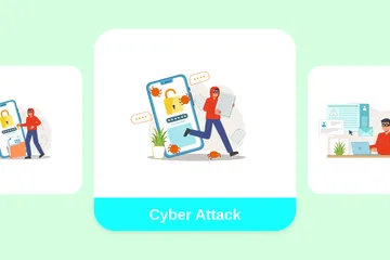 Cyber-attaque Pack d'Illustrations