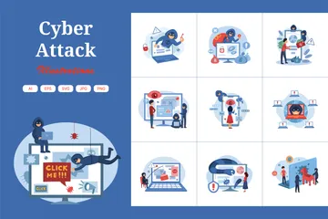 Cyber-attaque Pack d'Illustrations