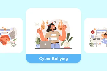 Cyber Bullying Illustration Pack