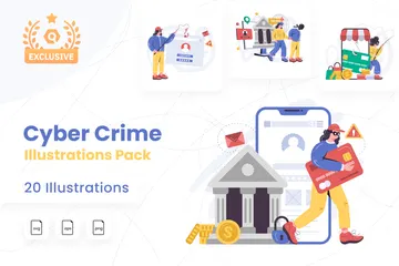 Cyber Crime Illustration Pack