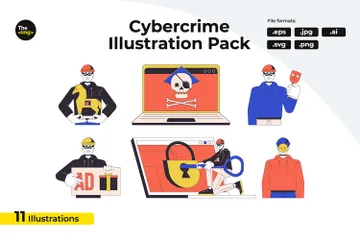 Cyber crimes Pack d'Illustrations