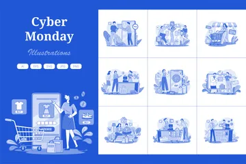 Cyber Monday Illustration Pack