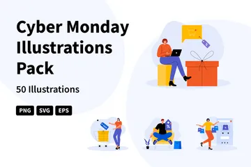 Cyber Monday Illustration Pack