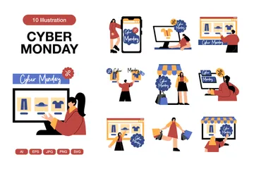 Cyber Monday Illustration Pack