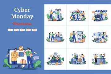 Cyber Monday Illustration Pack