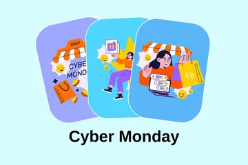 Cyber Monday Illustration Pack