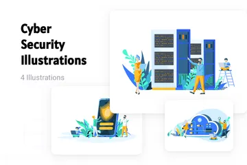 La cyber-sécurité Pack d'Illustrations