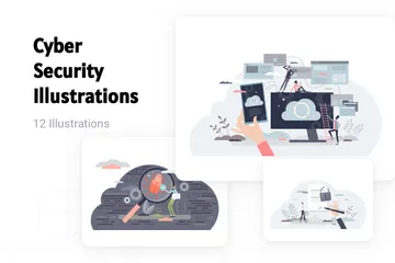La cyber-sécurité Pack d'Illustrations