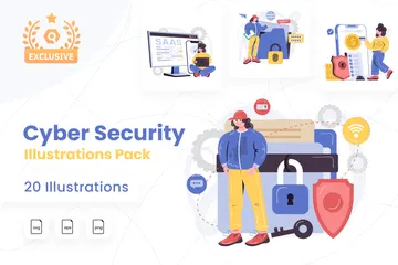 La cyber-sécurité Pack d'Illustrations