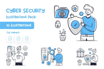 La cyber-sécurité Pack d'Illustrations