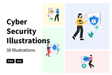 La cyber-sécurité Pack d'Illustrations