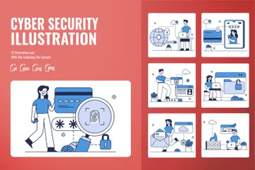 La cyber-sécurité Pack d'Illustrations