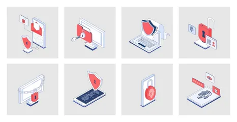 La cyber-sécurité Pack d'Illustrations