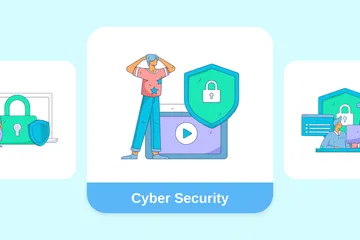 La cyber-sécurité Pack d'Illustrations