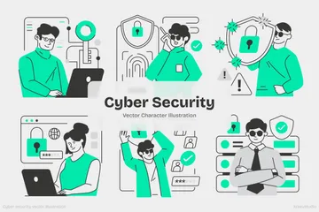 La cyber-sécurité Pack d'Illustrations